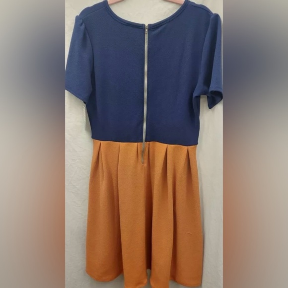 Lularoe 2XL Amelia NWT Blue Top Orange Bottom Dress w/ Pockets - Picture 2 of 7